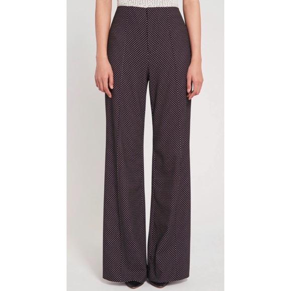 Alice + Olivia Pants - Alice + Olivia Dylan High-Waist Polka Dot Pants